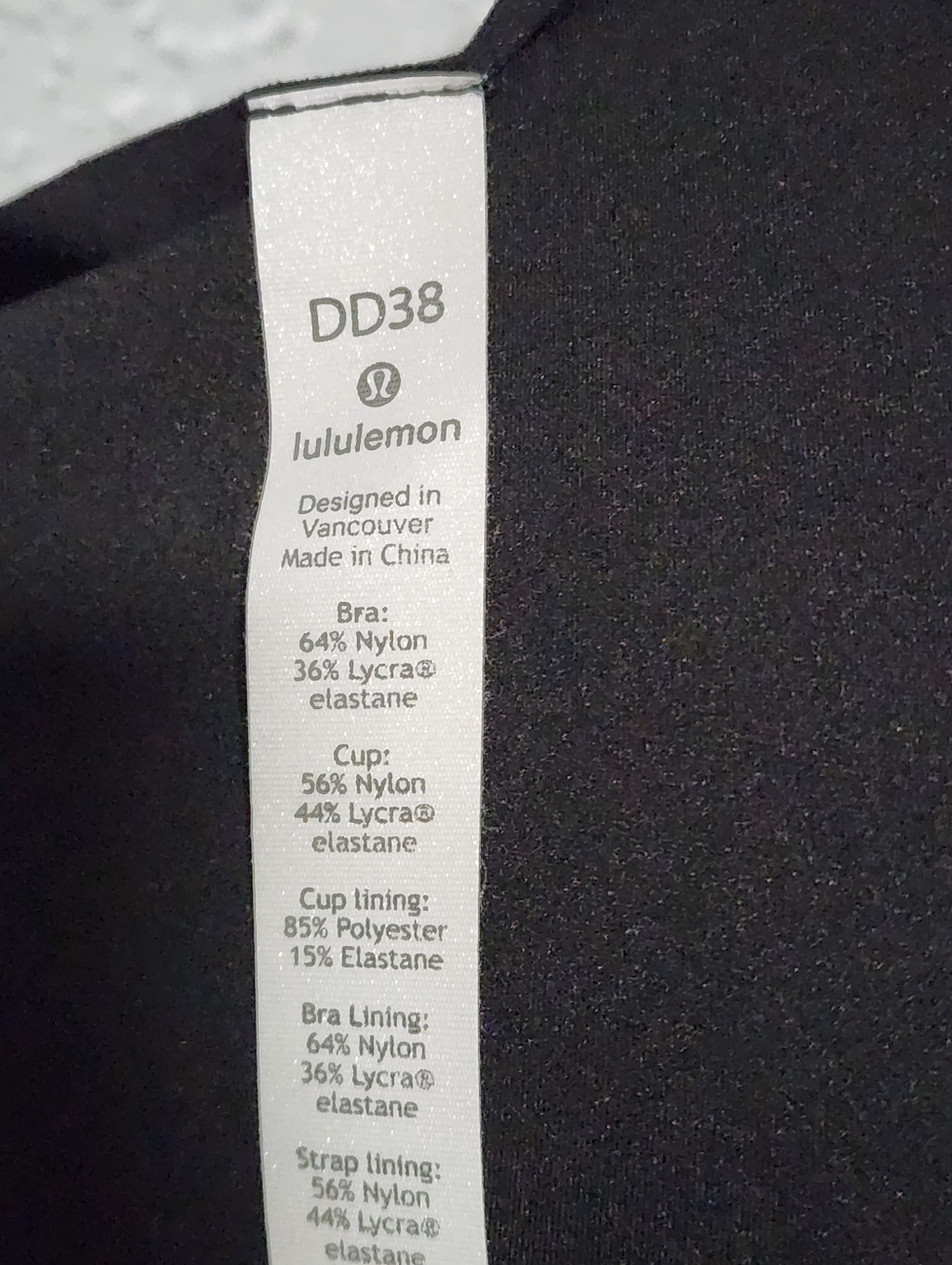 Lululemon Hold True Bra Black 38DD NWT Activewear - Picture 5 of 5